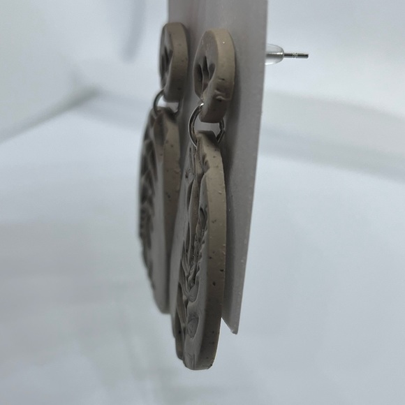 Large Handmade Clay Earrings - Picture 8 of 13